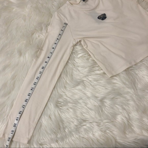 Wild Fable Long Sleeve Pug Crop Top Ivory Large - Picture 11 of 16